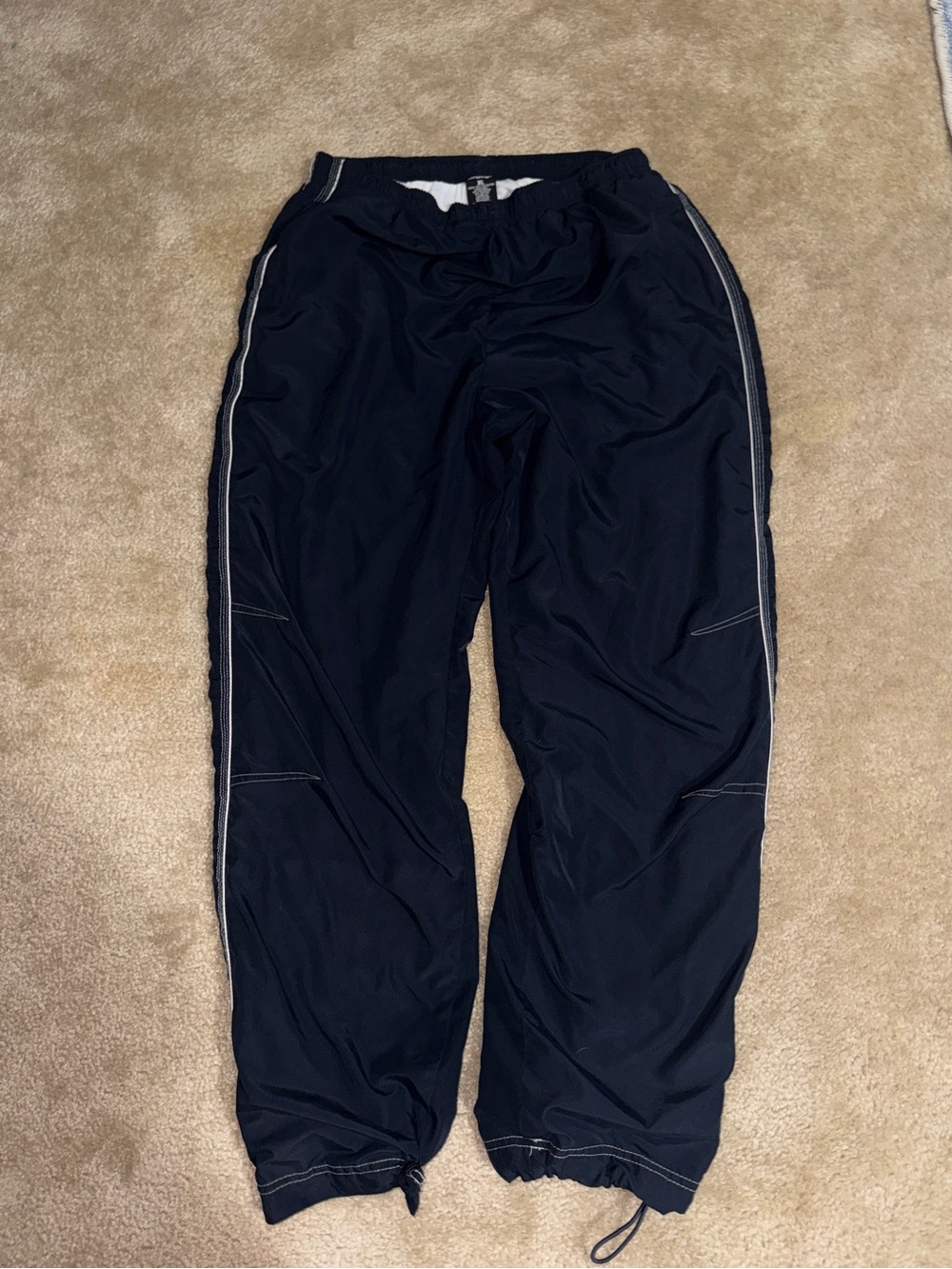 BCG Navy Blue Lightweight Windbreaker Athletic Track Pants Cinch Hem XL